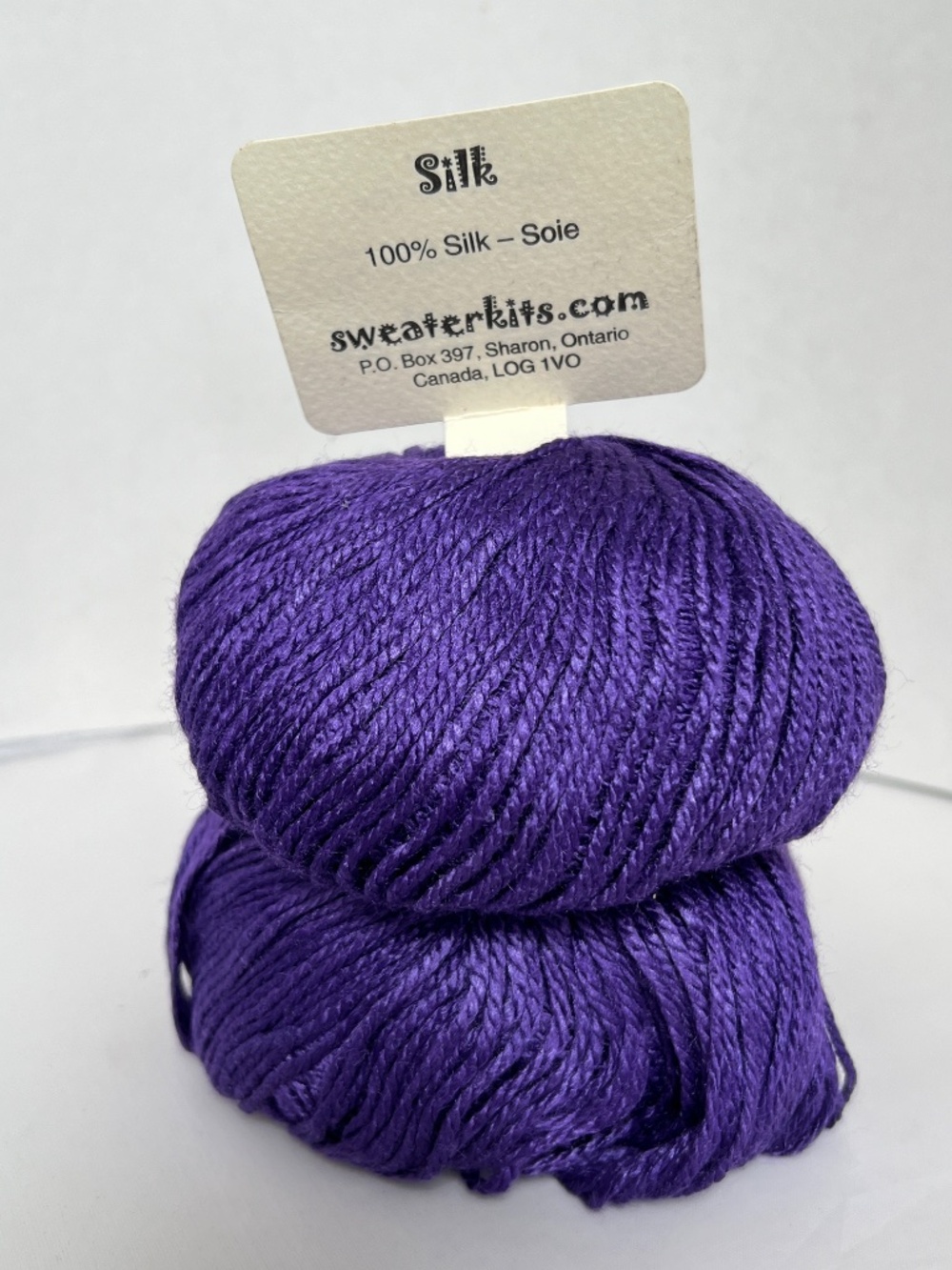 2 Skeins Silk Sweaterkits 100% Purple Lavender 50 g Ea 153 yards Canada